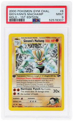 2000 Pokemon Gym Challenge 1st Edition Holo Giovanni's Machamp #6 PSA 9