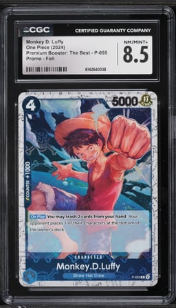2024 One Piece Premium The Best Foil Monkey D. Luffy #P-055 CGC 8.5 NM-MT+