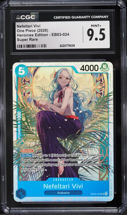 2026 One Piece Heroines Edition SR Nefeltari Vivi #EB03-024 CGC 9.5 MINT+