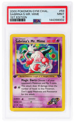 2000 Pokemon Gym Challenge 1st Edition Sabrina's Mr. Mime #59 PSA 9