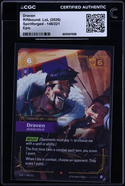 2026 Riftbound League Of Legends LoL Spiritforged Draven #148 CGC AUTH