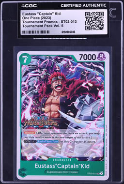 2023 One Piece Tournament Promo Pack Vol. 5 SR Eustass "Captain" Kid #ST02-013 CGC AUTH