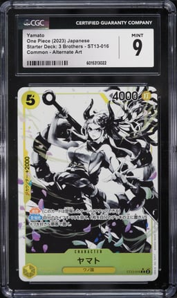 2023 One Piece Japanese 3 Brothers Alt Art Yamato #ST13-016 CGC 9 MINT