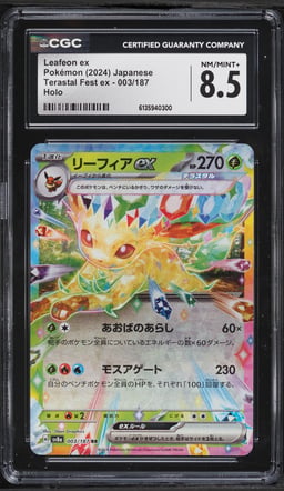 2024 Pokemon Japanese Scarlet & Violet Terastal Fest Ex Holo Leafeon Ex #3 CGC 8.5 NM-MT+