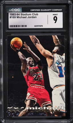 1993 Stadium Club Basketball Michael Jordan #169 CGC 9 MINT