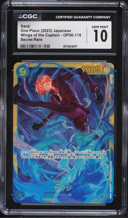2023 One Piece Japanese Wings Of The Captain SEC Sanji #OP06-119 CGC 10 GEM MINT
