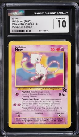 2000 Pokemon League Black Star Promo Mew #8 CGC 10 GEM MINT