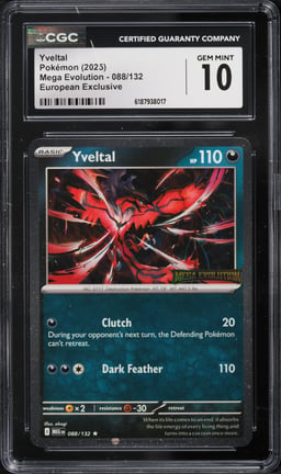 2025 Pokemon Mega Evolution European Exclusive Yveltal #088 CGC 10 GEM MINT