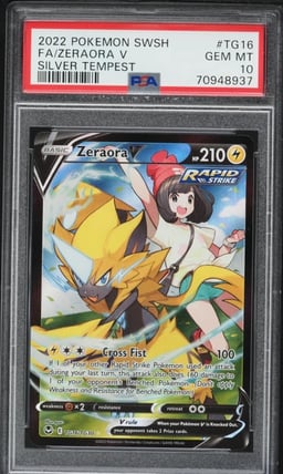 2022 Pokemon Sword & Shield Silver Tempest TG Zeraora V #TG16 PSA 10 GEM MINT