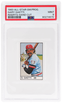 1983 All-Star Game Program Inserts Hand Cut Gary Gaetti PSA 9