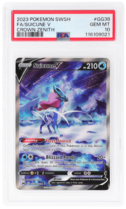 2023 Pokemon Sword and Shield Crown Zenith Galarian Gallery Suicune V #GG38 PSA 10