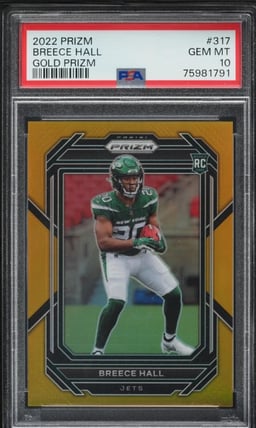 2022 Panini Prizm Gold Breece Hall ROOKIE /10 #317 PSA 10 GEM MINT