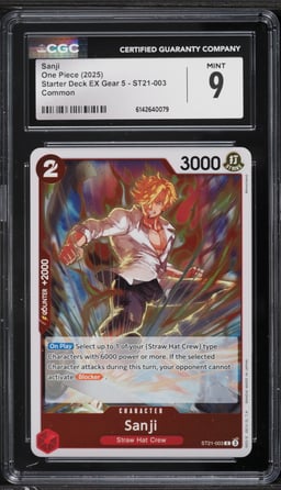 2025 One Piece Starter Deck EX Gear 5 Sanji #ST21-003 CGC 9 MINT