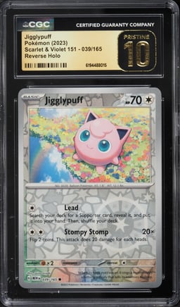 2023 Pokemon Scarlet & Violet 151 Reverse Holo Jigglypuff #39 CGC 10 PRISTINE