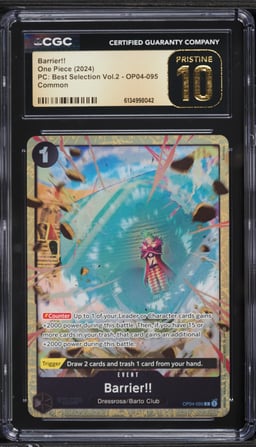 2024 One Piece Premium Collection Best Selection Volume 2 Barrier!! #OP04-095 CGC 10 PRISTINE