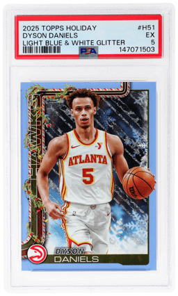 2025 Topps Holiday Light Blue and White Glitter Dyson Daniels #H51 PSA 5