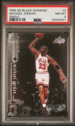 1998 UPPER DECK BLACK DIAMOND SINGLE #8 MICHAEL JORDAN PSA 8