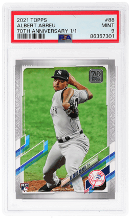 2021 Topps 70th Anniversary Albert Abreu #88 1/1 PSA 9