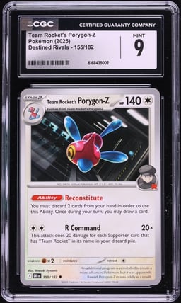 2025 Pokemon Scarlet & Violet Destined Rivals Team Rocket's Porygon-Z #155 CGC 9 MINT