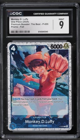2024 One Piece Premium The Best Foil Monkey D. Luffy #P-055 CGC 9 MINT