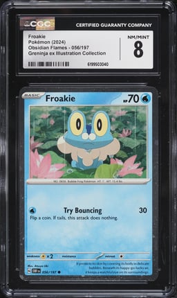 2024 Pokemon Scarlet & VIolet Obsidian Flames Illustration Collection Froakie #56 CGC 8 NM-MT