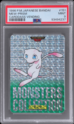 1996 Pokemon Bandai Carddass Japanese Green Prism Mew #151 PSA 9