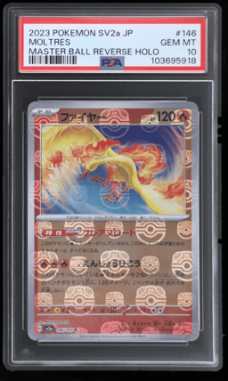 2023 Pokemon Scarlet and Violet Strength Expansion Pack 151 Japanese Master Ball Reverse Foil Moltres #146 PSA 10