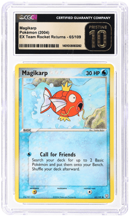 2004 Pokemon Ex Team Rocket Returns Magikarp #65 CGC PRI