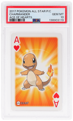 2017 Pokemon All Star Playing Cards Ace of Hearts Charmander PSA 10