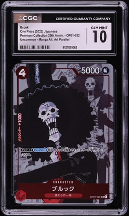 2022 One Piece Japanese Premium 25th Anniversary Manga Art Brook #OP01-022 CGC 10 GEM MINT