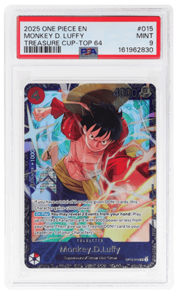 2025 One Piece Promo Treasure Cup Top 64 Prize Monkey D. Luffy #OP12015 PSA 9