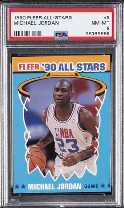 1990 FLEER ALL-STARS #5 MICHAEL JORDAN PSA 8