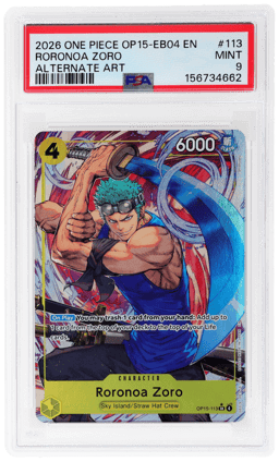 2026 One Piece Adventure On Kami's Island Alternate Art Roronoa Zoro #113 PSA 9