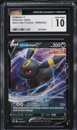 2022 Pokemon Sword & Shield Black Star Promo Umbreon V #SWSH203 CGC 10 GEM MINT