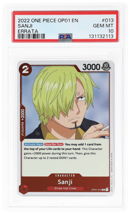 2022 One Piece Romance Dawn Errata Sanji #OP01-013 PSA 10