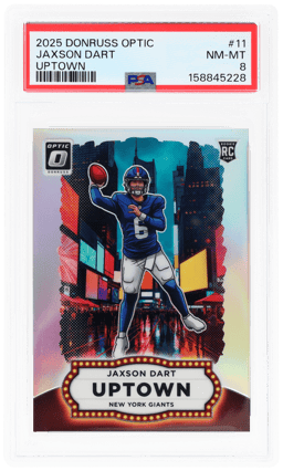 2025 Donruss Optic Uptown Jaxson Dart #11 PSA 8