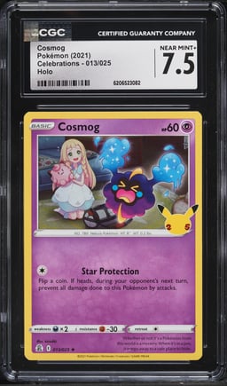 2021 Pokemon Sword & Shield Celebrations Holo Cosmog #13 CGC 7.5 NRMT+