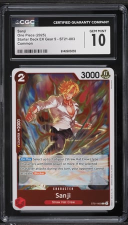 2025 One Piece Starter Deck EX Gear 5 Sanji #ST21-003 CGC 10 GEM MINT