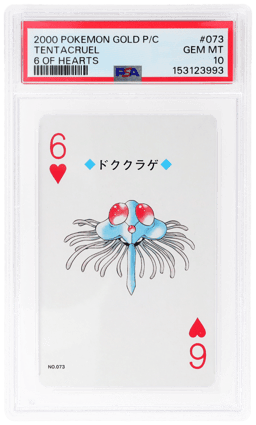 2000 Pokemon Gold Version Playing Cards 6 of Hearts Tentacruel #73 PSA 10
