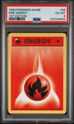 1999 POKEMON BASE SET 1ST EDITION #98 FIRE ENERGY PSA 6