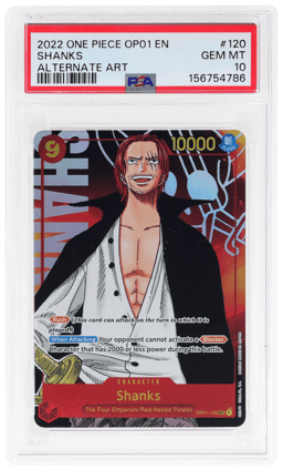 2022 One Piece Romance Dawn Alternate Art Shanks #OP01-120 PSA 10