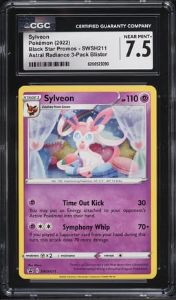 2022 Pokemon Sword & Shield Promo Astral Radiance 3-Pack Blister Sylveon #SWSH211 CGC 7.5 NRMT+