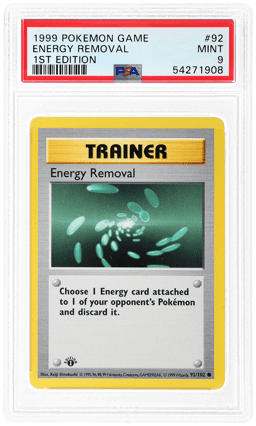 1999 Pokemon Base Set Trainer 1st Edition Energy Removal #92 PSA 9
