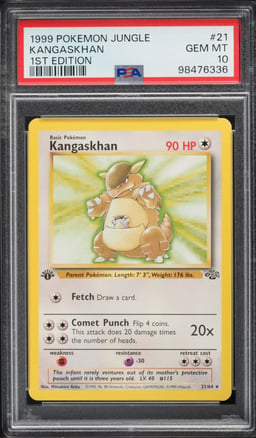 1999 Pokemon Jungle 1st Edition Kangaskhan #21 PSA 10 GEM MINT
