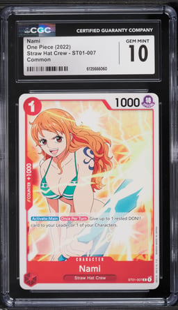 2022 One Piece Japanese Straw Hat Crew Nami #ST01-007 CGC 10 GEM MINT