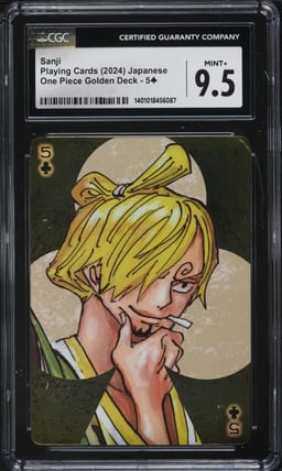 2024 One Piece Japanese Playing Cards Golden Deck Sanji CGC 9.5 MINT+