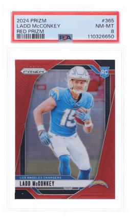 2024 Panini Prizm Red Prizm Ladd Mcconkey #365 PSA 8