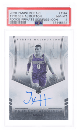 2020 Panini Mosaic Rookie Private Signings Icon Tyrese Haliburton #PSI-THA PSA 8