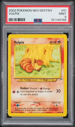 2002 Pokemon Neo Destiny Vulpix #91 PSA 9 MINT