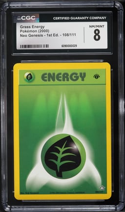2000 Pokemon Neo Genesis 1st Edition Grass Energy #108 CGC 8 NM-MT